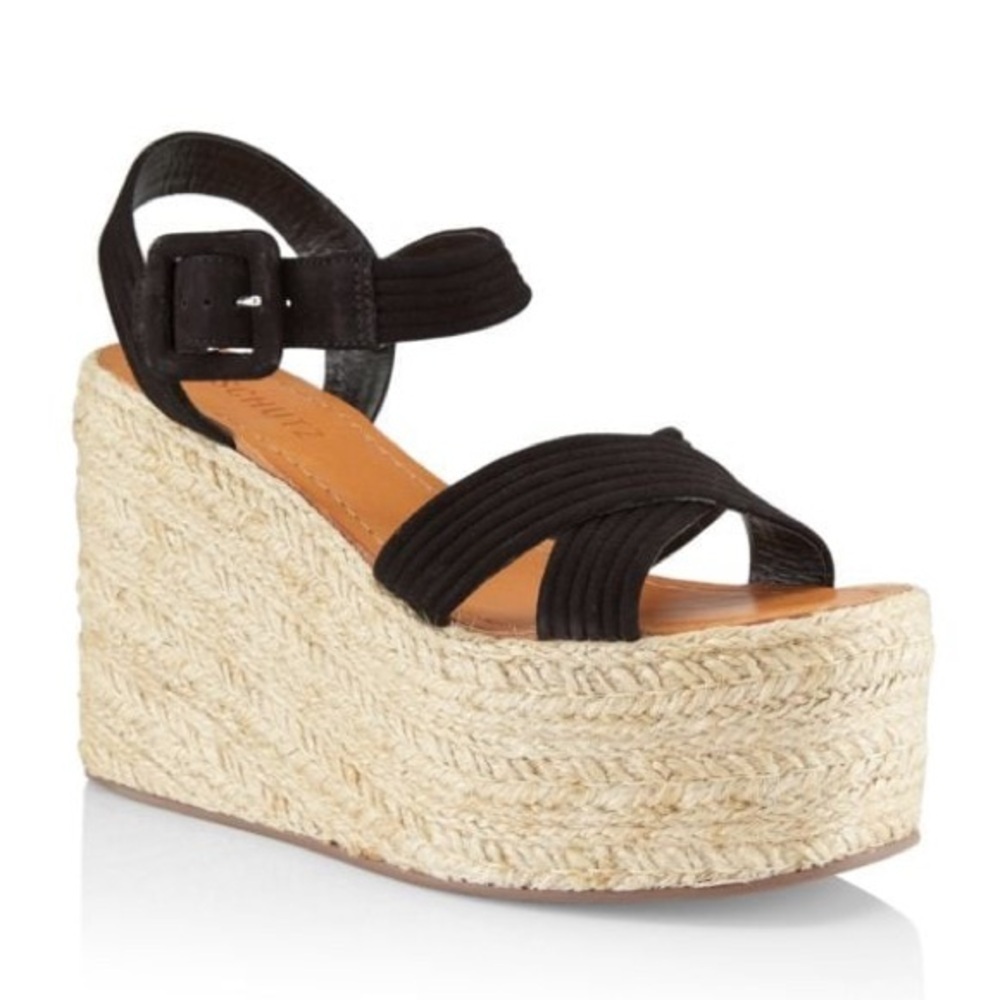 NEW! SCHUTZ Black Blisse Platform Wedge
Sandal - Sizs 8.5 🏎️